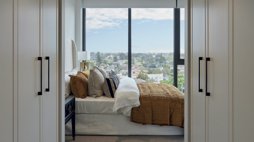 One Fell Swoop - Case Study - Hyson apartment bedroom with views