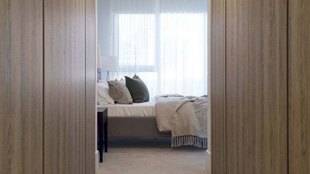 One Fell Swoop - Case Study - Pavilions Blackburn Lake apartment bedroom